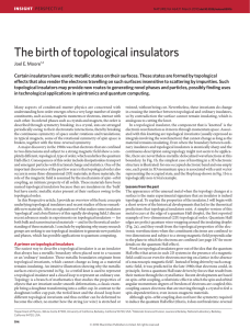 The birth of topological insulators