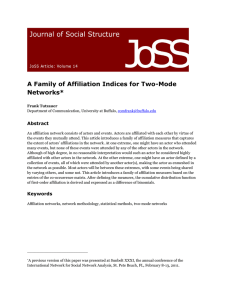 A Family of Affiliation Indices for Two