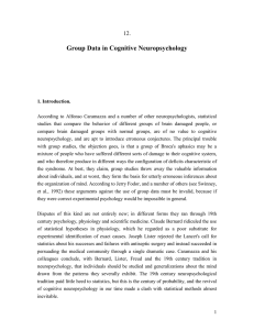 12. Group Data in Cognitive Neuropsychology 1. Introduction