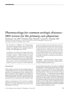 Pharmacology for common urologic diseases: 2011 review for the