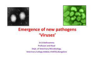 Emergence of new pathogens `Viruses`