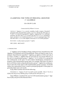 CLASSIFYING THE TYPES OF PRINCIPAL GROUPOID C