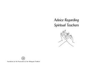 Advice Regarding Spiritual Teachers