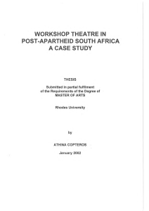 workshop theatre in post-apartheid south africa a case study