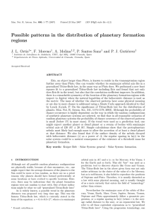 Possible patterns in the distribution of planetary formation regions