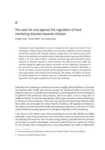 8 The case for and against the regulation of food marketing directed