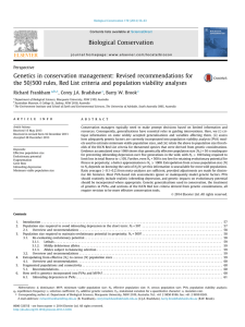 Genetics in conservation management: Revised recommendations