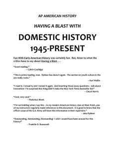 domestic history 1945-present - School District of Black River Falls