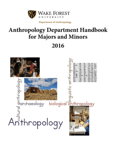 Anthropology Department Handbook for Majors and Minors 2016