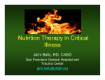 Nutrition Therapy in Critical Illness
