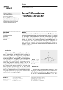 Sexual Differentiation: From Genes to Gender