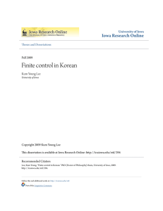 Finite control in Korean - Iowa Research Online
