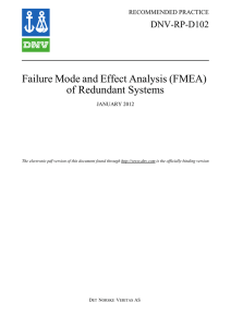 DNV-RP-D102: Failure Mode and Effect Analysis (FMEA) of