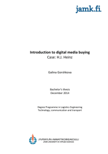 Introduction to digital media buying Case: HJ Heinz