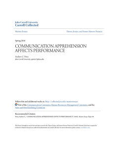communication apprehension affects performance