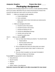 Product Pkg. Assignment Sheet