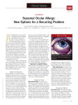 Seasonal Ocular Allergy: New Options for a Recurring Problem