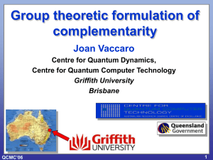 Group theoretic formulation of complementarity