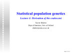 Statistical population genetics - Department of Statistics Oxford