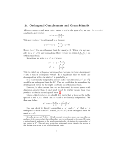 24. Orthogonal Complements and Gram-Schmidt