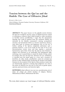 Tension between the Qur`an and the Hadith: The Case of Offensive