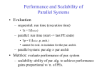Performance and Scalability of Parallel Systems