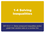 1-4 Solving Inequalities