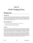 Unit 12 Earth`s Changing Climate Background