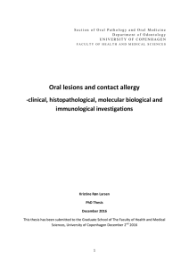 Oral lesions and contact allergy
