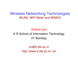 Wireless Networking Technologies