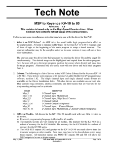 Tech Note MSP to Keyence KV-10 to 80 Revision: 4.9 This revision