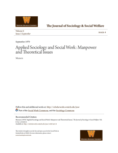 Applied Sociology and Social Work: Manpower and Theoretical Issues