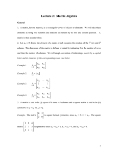 Notes On Matrix Algebra
