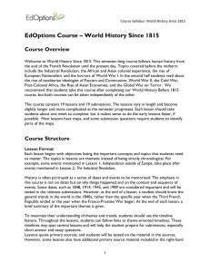 EdOptions Course – World History Since 1815