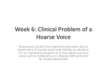 Clinical Problem of a Hoarse Voice - Ipswich-Year2-Med-PBL-Gp-2