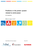 Problems in the power system related to wind power