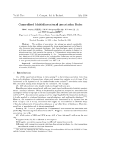 Generalized Multidimensional Association Rules 1 Introduction