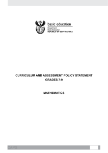 CurriCulum and assessment PoliCy statement Grades 7