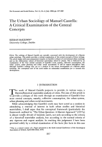 The Urban Sociology of Manuel Castells: A Critical