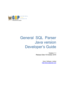 General SQL Parser Java version Developer`s Guide