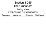 Cause and Effects of The Crusades