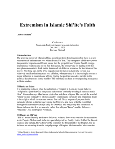 Extremism in Islamic Shi`ite`s Faith