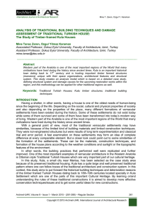 ANALYSIS OF TRADITIONAL BUILDING - ArchNet-IJAR