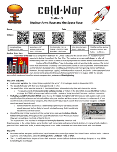 Station 3 - Questions Nuclear Arms Race and the Space Race