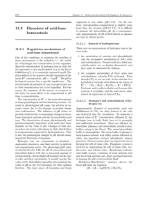 11.3 Disorders of acid-base homeostasis