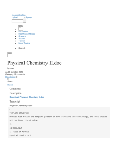 Physical Chemistry II