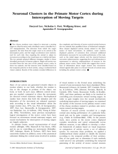 Neuronal Clusters in the Primate Motor Cortex during Interception of