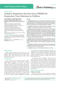 Pediatric Respiratory Severity Score (PRESS) for Respiratory Tract