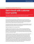 Get in touch with customer touch points