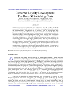 Customer Loyalty Development: The Role Of Switching Costs